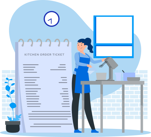 Kitchen Order Ticket (KOT) illustration in Sanoft POS system